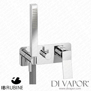 IB Rubinetti EWA313CC Wave Exposed Parts for Manual Wall Mixer with Two Ways Diverter and Shower Kit Spare Parts