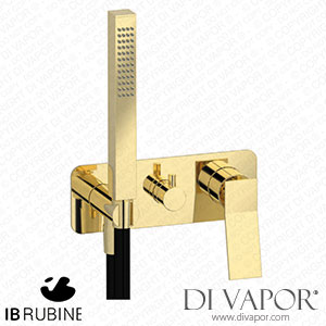 IB Rubinetti EWA313II Wave Exposed Parts for Manual Wall Mixer with Two Ways Diverter and Shower Kit Spare Parts