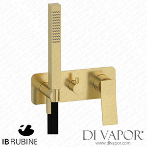 IB Rubinetti EWA313IS Wave Exposed Parts for Manual Wall Mixer with Two Ways Diverter and Shower Kit Spare Parts