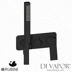 IB Rubinetti EWA313NP Wave Exposed Parts for Manual Wall Mixer with Two Ways Diverter and Shower Kit Spare Parts
