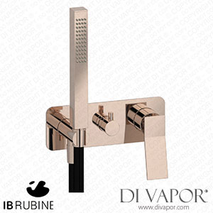 IB Rubinetti EWA313RS Wave Exposed Parts for Manual Wall Mixer with Two Ways Diverter and Shower Kit Spare Parts