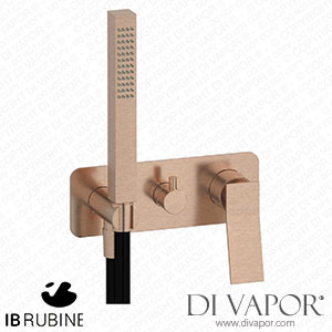 IB Rubinetti EWA313SR Wave Exposed Parts for Manual Wall Mixer with Two Ways Diverter and Shower Kit Spare Parts
