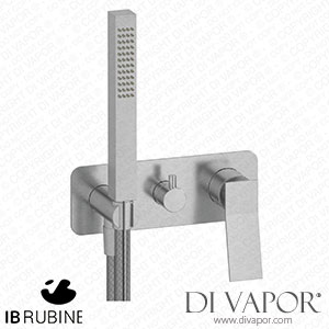 IB Rubinetti EWA313SS Wave Exposed Parts for Manual Wall Mixer with Two Ways Diverter and Shower Kit Spare Parts