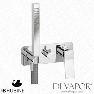 IB Rubinetti EWA314CC Wave Exposed Parts for Manual Wall Mixer with Three Ways Diverter and Shower Kit Spare Parts