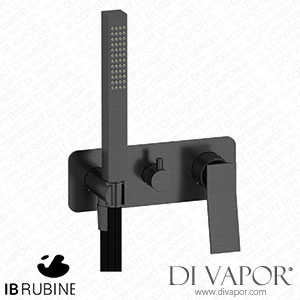 IB Rubinetti EWA314CS Wave Exposed Parts for Manual Wall Mixer with Three Ways Diverter and Shower Kit Spare Parts