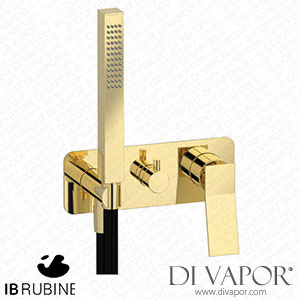 IB Rubinetti EWA314II Wave Exposed Parts for Manual Wall Mixer with Three Ways Diverter and Shower Kit Spare Parts