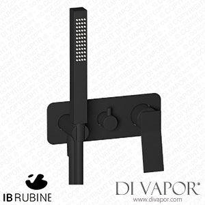IB Rubinetti EWA314NP Wave Exposed Parts for Manual Wall Mixer with Three Ways Diverter and Shower Kit Spare Parts