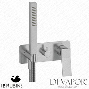 IB Rubinetti EWA314SS Wave Exposed Parts for Manual Wall Mixer with Three Ways Diverter and Shower Kit Spare Parts
