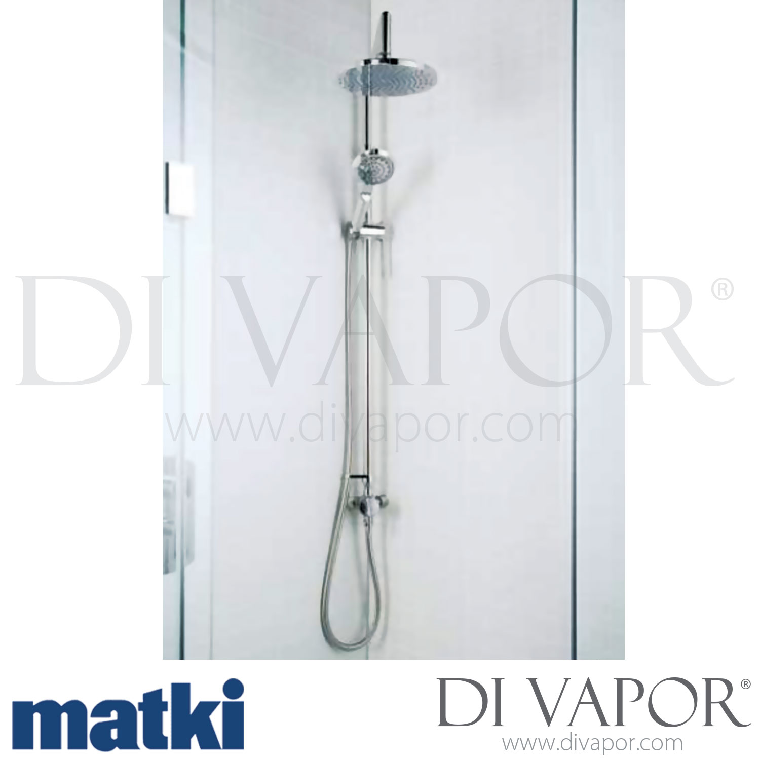 Matki EXC09 Elixir Concealed with Corner Mounted Wall Assembly Shower