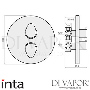 Inta EZ80010CP Enzo Thermostatic Concealed Shower (Dual Outlet) Spare Parts