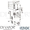 Jado F1283AA Mixer Spare Tech Diagram