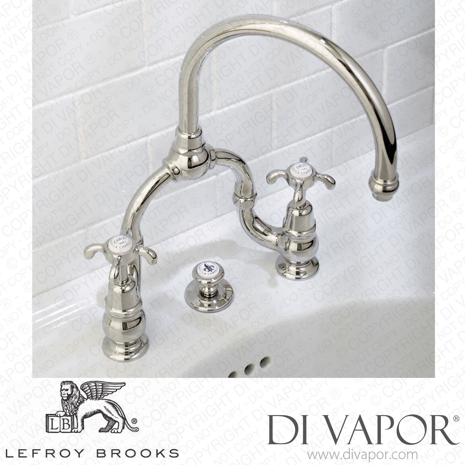 Lefroy Brooks La Chapelle Basin Bridge Mixer With Popup Waste (Fh 9000