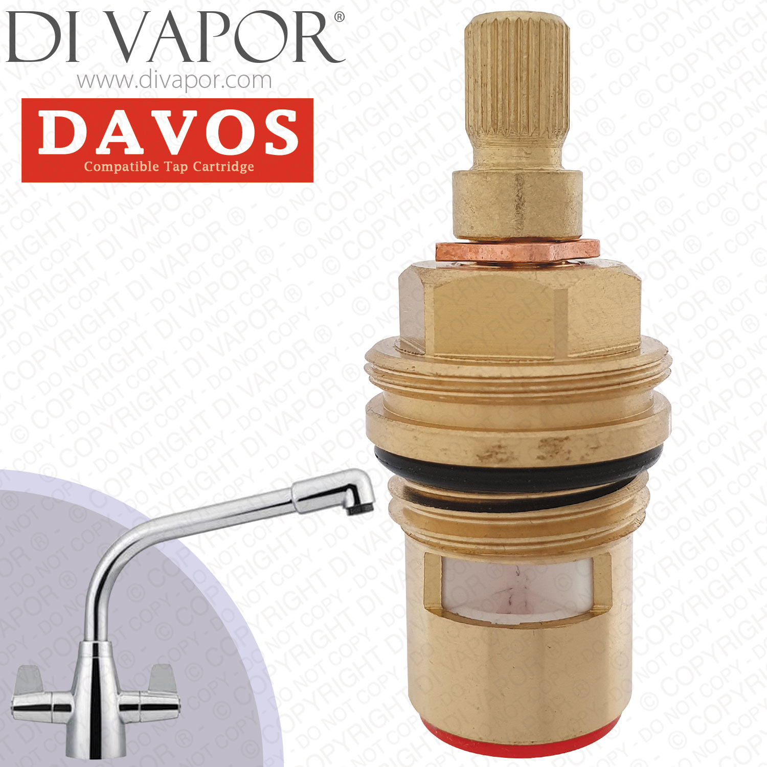 Franke Davos SM 115.0046.694 Chrome Hot Compatible Tap Cartridge FR1192