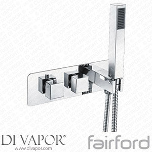 Fairford 14122140 Una Chrome Square Twin Valve with Integrated Handset Spare Parts