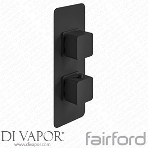 Fairford 14122150 Una Matt Black Square Concealed Twin Shower Valve 1 Outlet Spare Parts