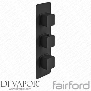 Fairford 14122152 Una Matt Black Square Concealed Triple Shower Valve Spare Parts