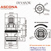 Franke Ascona 3308R-H Tap Valve Cartridge Spare - Cold Side - (133.0150.220 ) - 3308R Compatible Kit