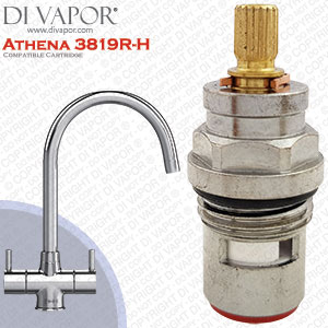 Franke Athena 3819R-H Kitchen Tap Cartridge (133.0358.056) - 18 Teeth Spline - Hot Side Compatible C