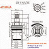 Franke Athena 1212R-C Tap Valve Cartridge (133.0069.959) - 52mm Height, 20 Teeth Spline - Cold Side 