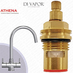 Franke Athena 1212R-H Tap Valve Cartridge (133.0069.960) - 52mm Height, 20 Teeth Spline - Hot Side - 1212R / 133.0440.352 Compatible Cartridge