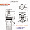 Franke Augusta SP3561-C Tap Valve Cartridge Replacement (133.0194.089) - 1/2 Inch BSP - 54mm Height,
