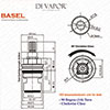 Franke Basel 1427R-C Cold Tap Valve Cartridge (133.0069.364) - 1/2