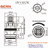 Franke Bern SP3308 Tap Valve Cartridge Spare (133.0358.053) - Hot Side (3749R-H & 3308R-H) - Compati