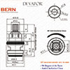 Franke Bern SP3308 Tap Valve Cartridge Spare (133.0358.053) - Hot Side (3749R-H & 3308R-H) - Compati