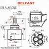 Franke Belfast 1229R 40mm Ceramic Disc Tap Cartridge 133.0069.362 & 133.0069.392 Compatible Cartridg