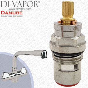 Franke Danube 3819R-H Tap Valve Cartridge (133.0358.056) - 18 Teeth Spline - Hot Side Compatible Cartridge