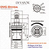 Franke DVG Divida Kitchen Tap Valve Cartridge - 52mm Height, 20 Teeth Spline - Cold Side Compatible 