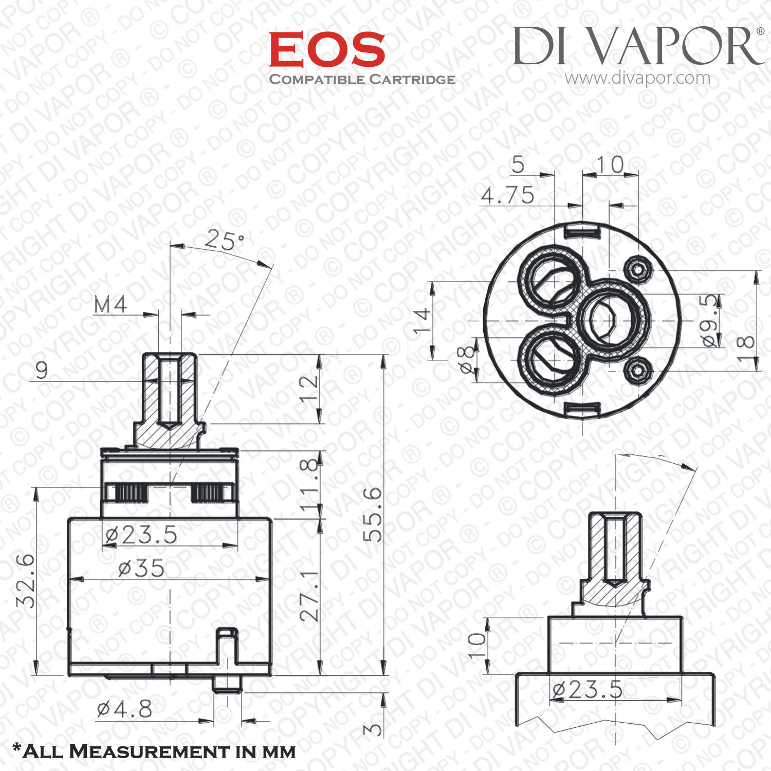 Franke EOS 1202R SP1202 /4010421 35mm Single Lever Kitchen Tap Cartridge spare
