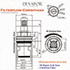 Franke Filterflow Corinthian SP3984-C Kitchen Tap Valve Cartridge (133.0358.192) - 52mm Height, 20 T