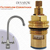 Franke Filterflow Corinthian SP3984-C Kitchen Tap Valve Cartridge (133.0358.192) - 52mm Height, 20 Teeth Spline - Cold Side - 1212R Compatible Cartridge