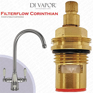 Franke Filterflow Corinthian SP3984-H Kitchen Tap Valve Cartridge (133.0358.191) - 52mm Height, 20 Teeth Spline - Hot Side - 1212R Compatible Cartridge