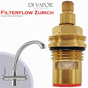 Franke Filterflow Zurich SP3984-H Kitchen Tap Valve Cartridge (133.0358.191) - 52mm Height, 20 Teeth Spline - Hot Side - 1212R Compatible Cartridge