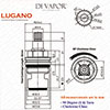 Franke Lugano Kitchen Tap Valve - 20 Teeth Spline - Cold Side - 133.0440.351 Compatible Cartridge