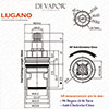 Franke Lugano Kitchen Tap Valve - 20 Teeth Spline - Hot Side - 133.0440.352 Compatible Cartridge