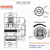 Franke Maris 3794R-C Tap Valve Cartridge - Cold Side (133.0358.055) - SP3308 / SP3794 / 115.0158.976