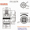 Franke Maris 3794R-H Tap Valve Cartridge - Hot Side (133.0358.053) - SP3308 / SP3794 / 115.0158.976 
