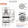 Franke Sinos SP3794-C / 3308R-C Cold Tap Valve Cartridge - 133.0358.055 / 133.0150.219 Compatible Ki