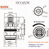 Franke Sion SP3794-C / 3308R-C Cold Valve Tap Cartridge - 133.0358.055 / 133.0150.219 Compatible Kit