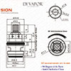 Franke Sion SP3794-H / 3308R-H Hot Valve Tap Cartridge - 133.0358.053 / 133.0150.220 Compatible Kitc