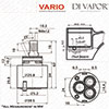 Franke Semi Pro Side Spray & Vario Spray 40mm Single Lever Ceramic Kitchen Tap Cartridge 133.0069.39