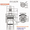 Franke Vecchio SP3819-C / 1212R-C / 3819R-C Cold Kitchen Tap Valve - 20 Teeth Spline - 133.0440.351,