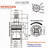 Franke Venician SP3819-H / 1212R-H / 3819R-H Cold Kitchen Tap Valve - 20 Teeth Spline - 133.0440.352