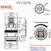 Franke Wave 3794R-H Tap Valve Cartridge - Hot Side (133.0358.053) - SP3308 / SP3794 / 115.0158.976 C
