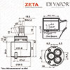 Franke Zeta 40mm Single Lever Ceramic Disc Tap Cartridge (133.0069.392) / 1229R Compatible Cartridge