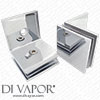 Two 90 Degree Stainless Steel Wall to Glass Bracket Clamp for Shower or Balustrade | 6mm to 10mm Glass