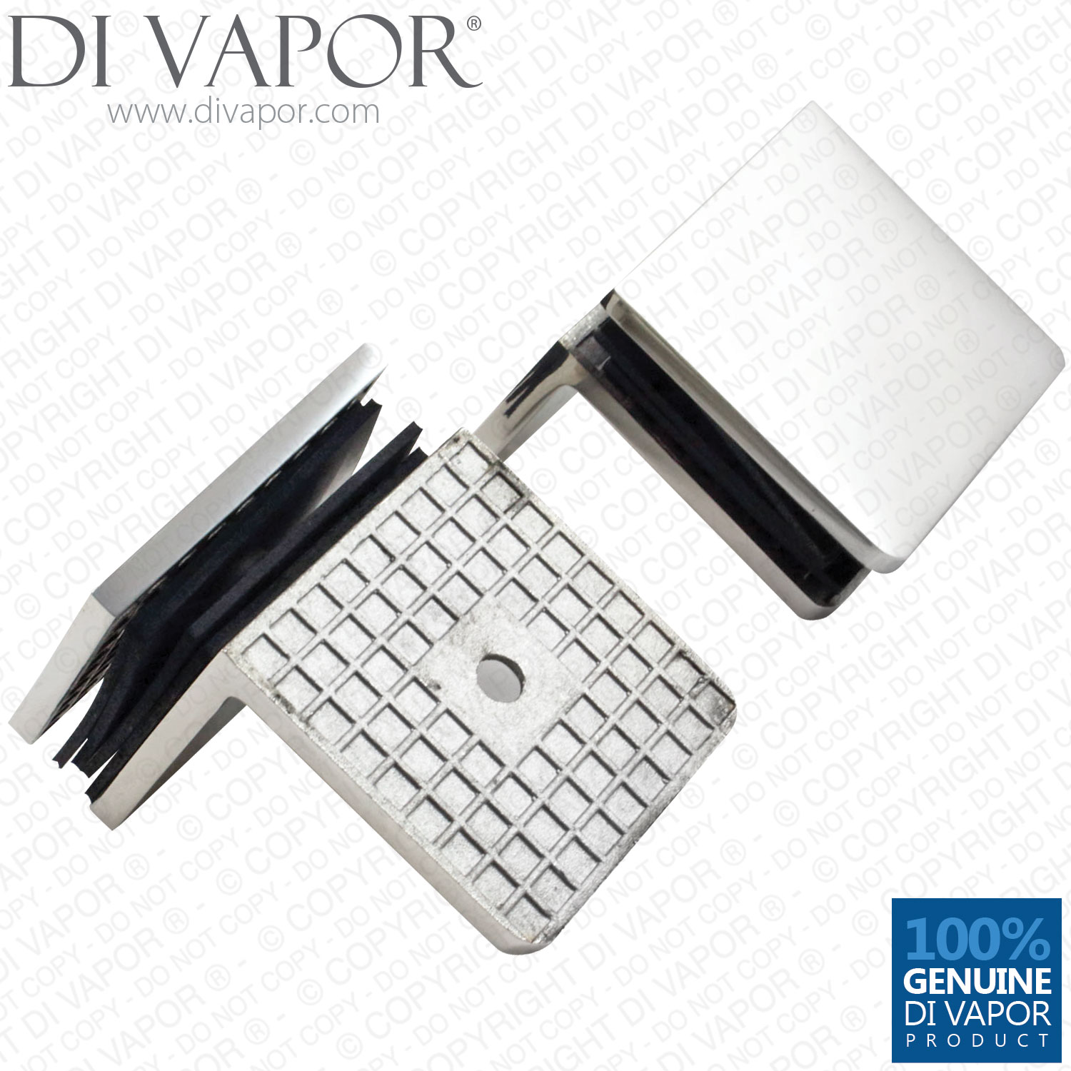 Two 90 Degree Stainless Steel Wall to Glass Bracket Clamp for Shower or